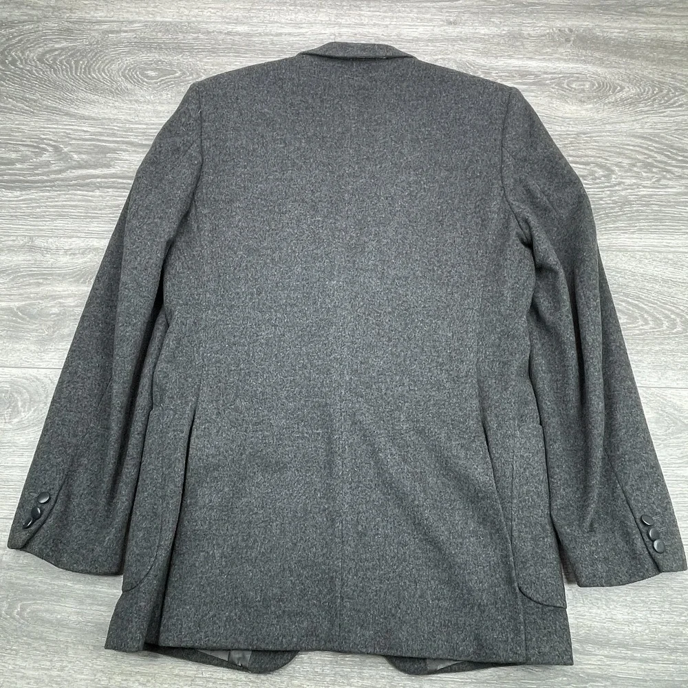 Yves Saint Laurent Blazer Mens Large Gray 2 Button Made in France 90s Vintage